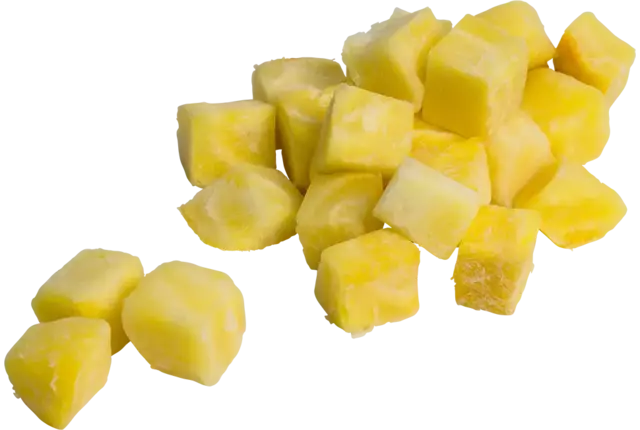 Gele bieten rauw brunoise 20mm bulk kist 10 kilogram